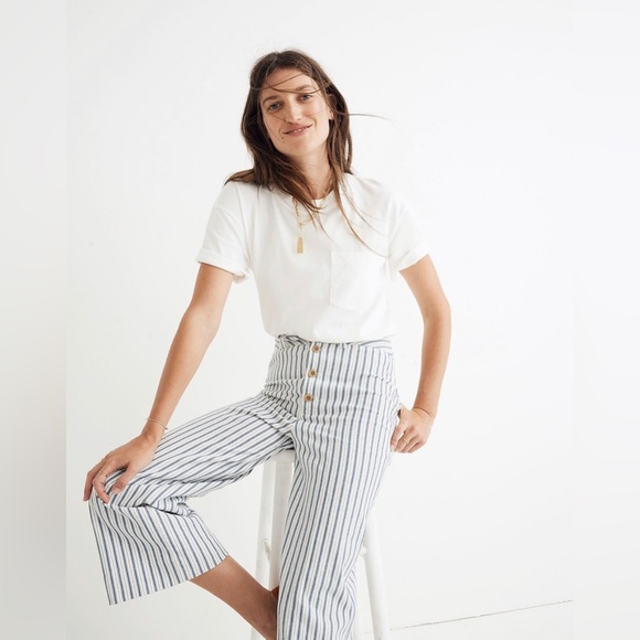 Madewell Pants - Madewell Emmett wide-leg cropped pants beachy
